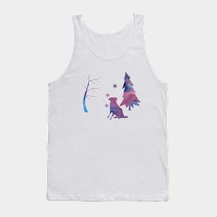 Australian Shepherd aka Aussie dog Winter Scene Tank Top